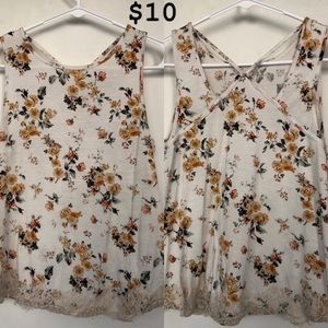 Floral lace tank top